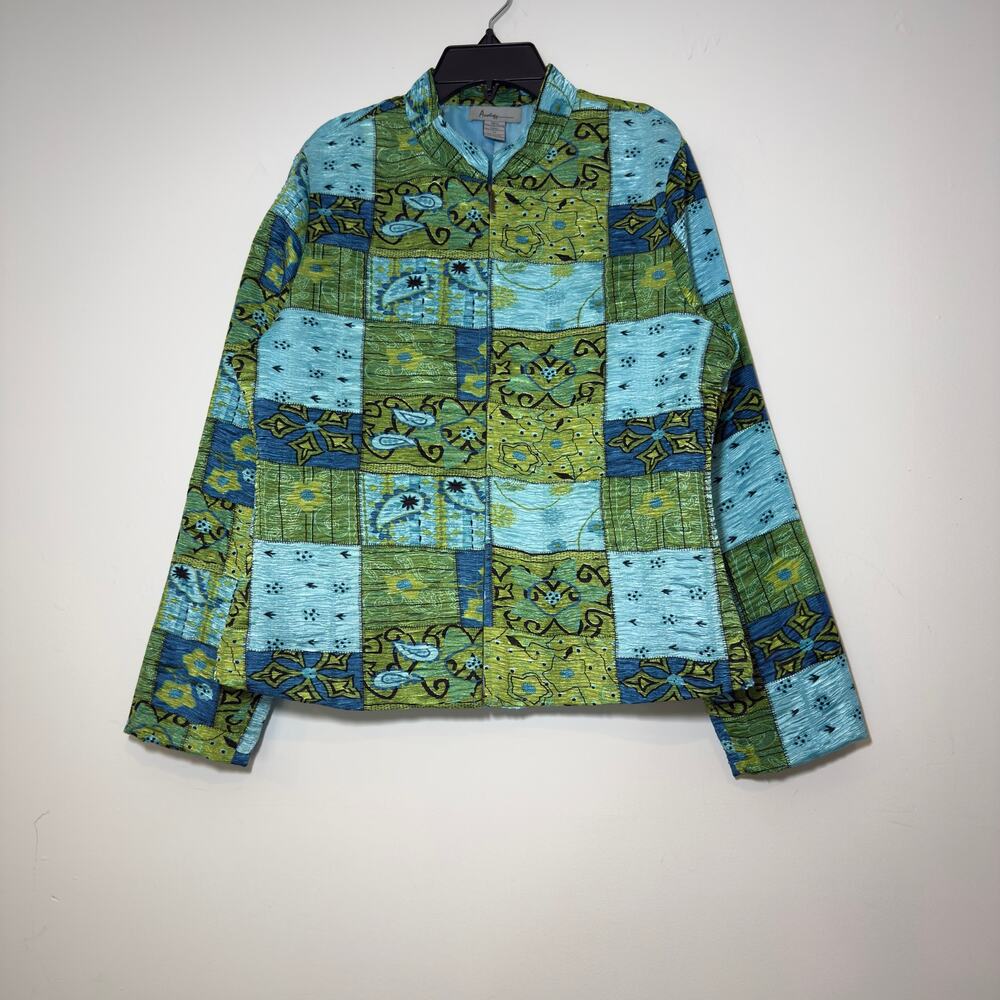 ANALOGY Vintage Bright Patchwork Full ZIp Jacket   Size M Medium
